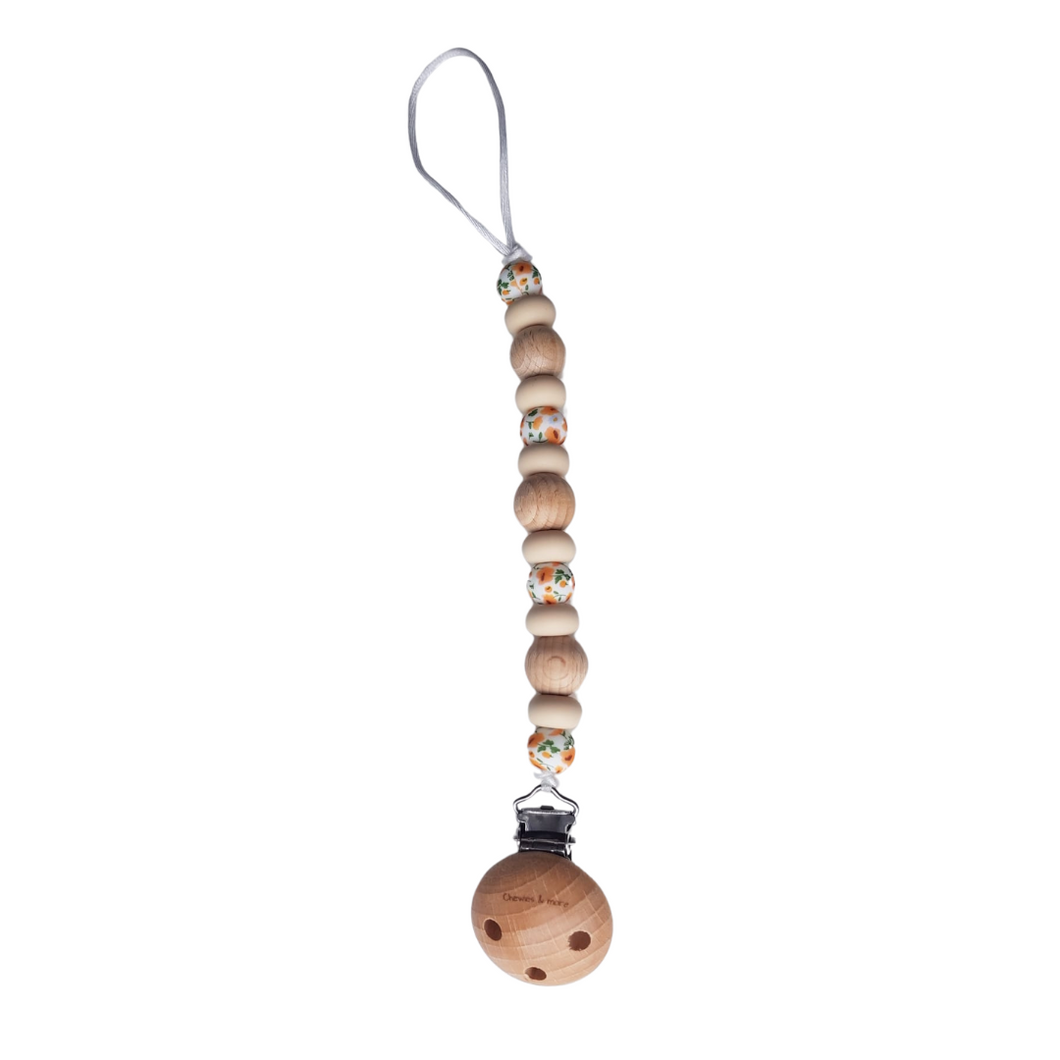 Chewie Clip Silicone Beads Mon Fleur Wood