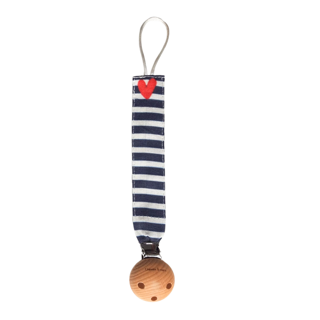 Speenkoord | Stof | Dark Blue & White stripes