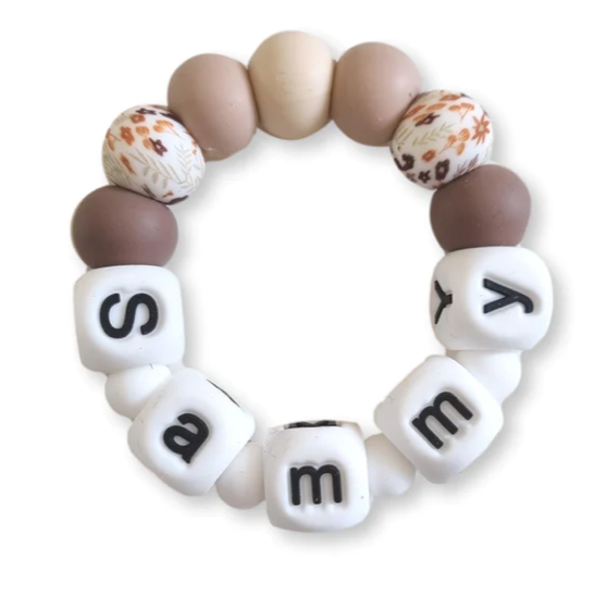 Custom Name Chewie Mon Fleur Brown Flower