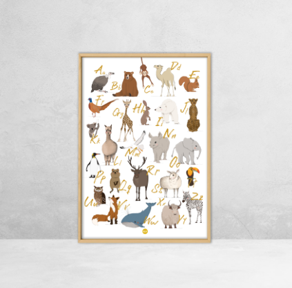 Dieren Letter Poster in 2 formaten